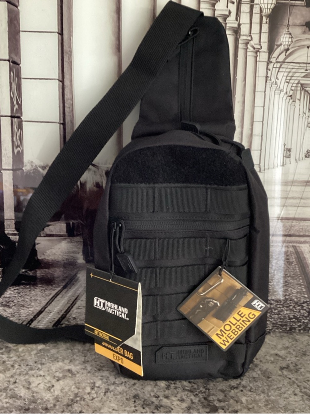 HIGHLAND TACTICAL - Sling Bag - MOLLE Webbing